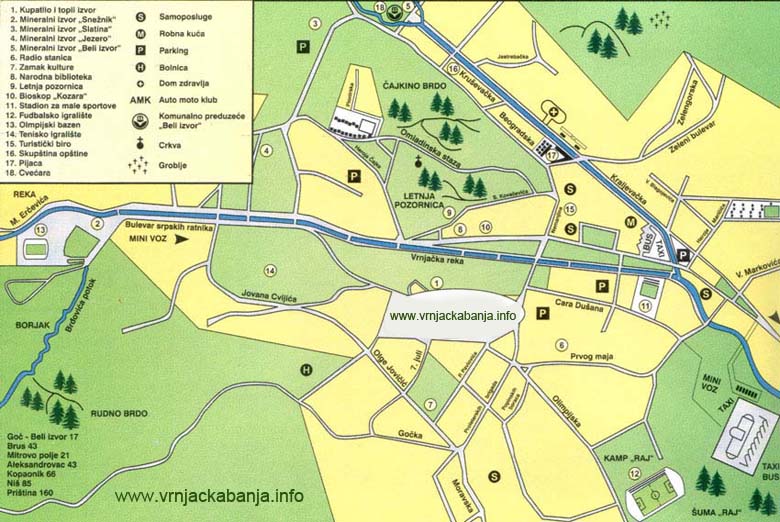 vrnjacka banja mapa ulica Plan grada   Vrnjačka Banja vrnjacka banja mapa ulica